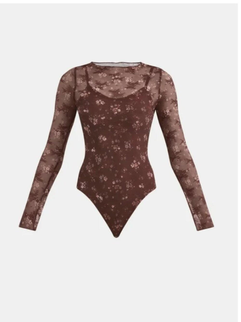 Madden NYC Lace Bodysuit, Long Sleeve, Mockneck, XS